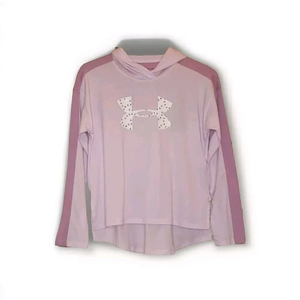 Under Armour Favorite Jersey Hoodie Girls' XLarge Purple & White Logo Athleisure - Picture 1 of 16
